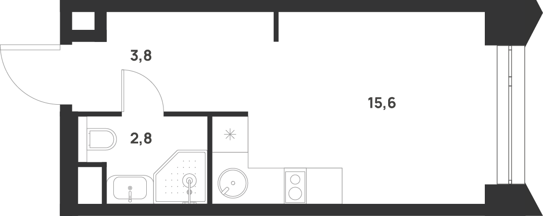Студия 22 м2 в ЖК Voice Towers корпус null этаж 20