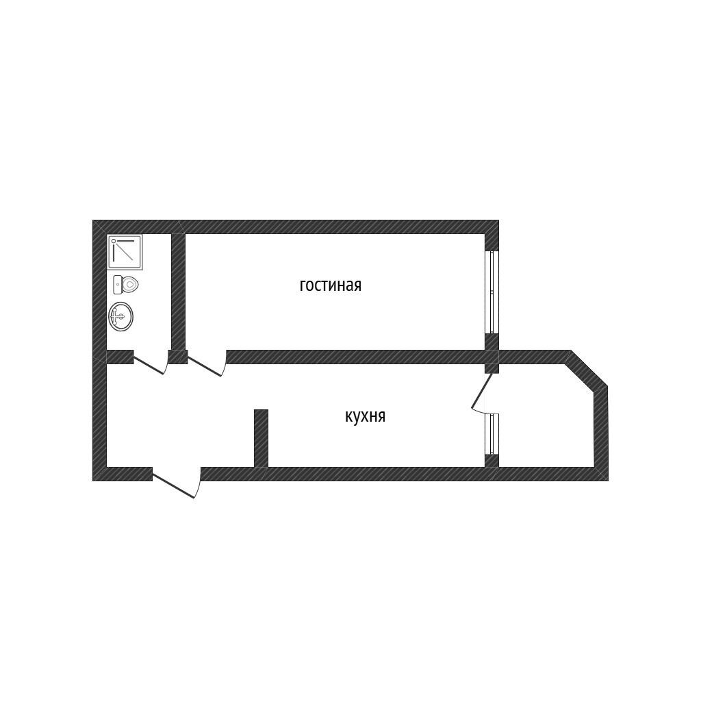 1-комнатная 42 м2 в ЖК undefined корпус null этаж 7