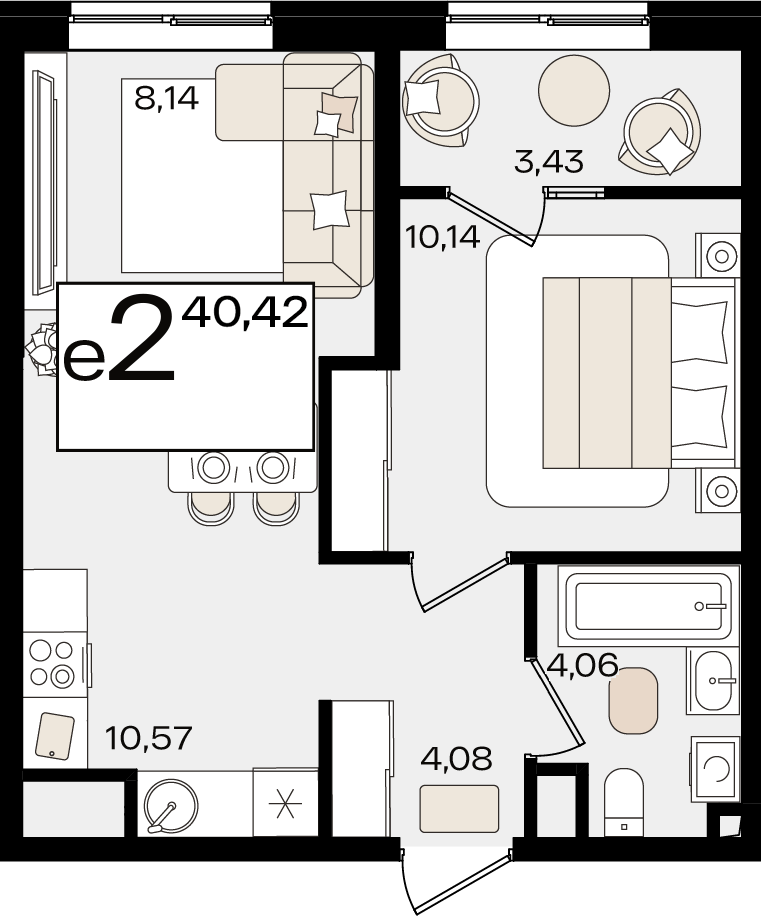 Студия 40 м2 в ЖК Патрики корпус null этаж 2