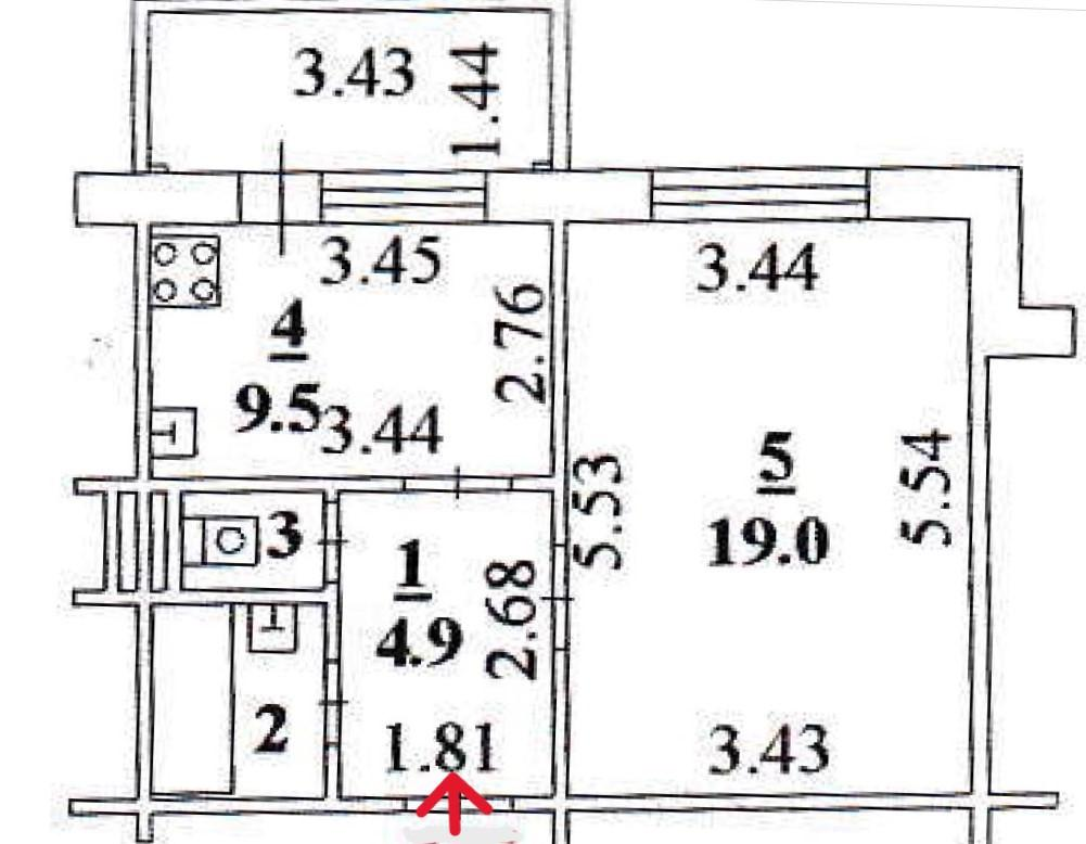 1-комнатная 37.1 м2 в ЖК undefined корпус null этаж 7