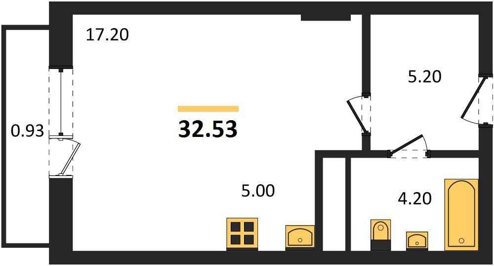 1-комнатная 31.6 м2 в ЖК undefined корпус null этаж 11