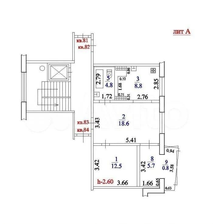2-комнатная 50.4 м2 в ЖК undefined корпус null этаж 4
