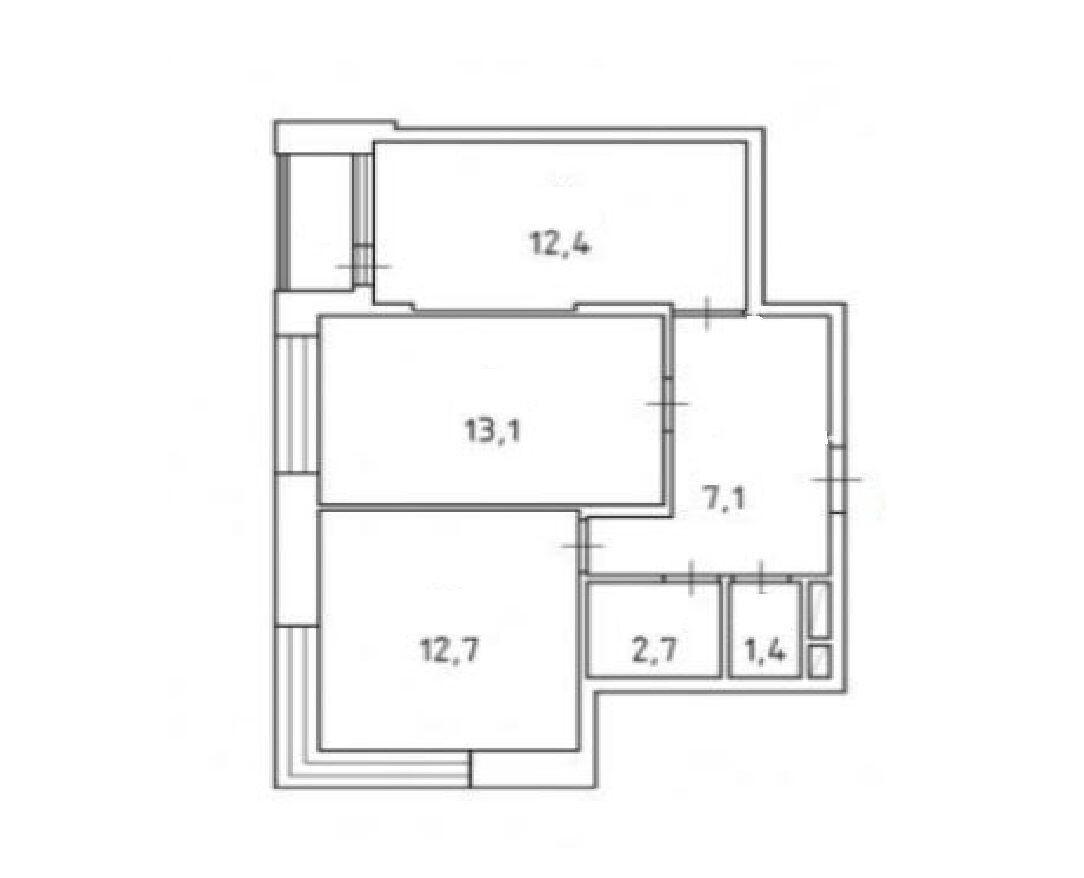 2-комнатная 51.1 м2 в ЖК undefined корпус null этаж 5
