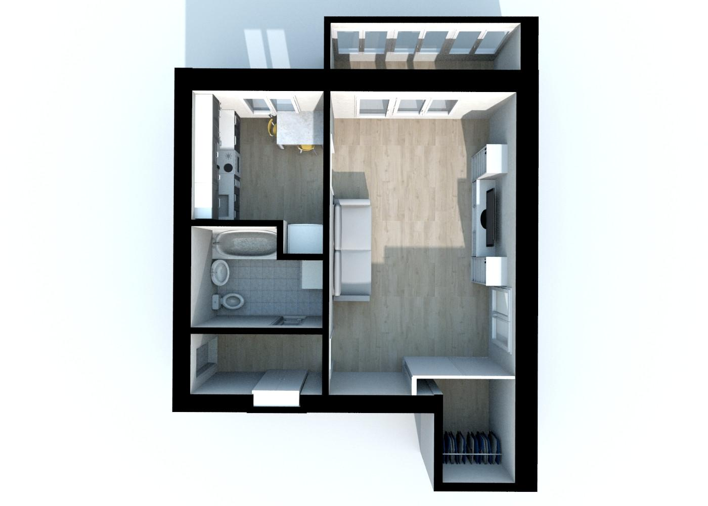 1-комнатная 32.7 м2 в ЖК undefined корпус null этаж 3