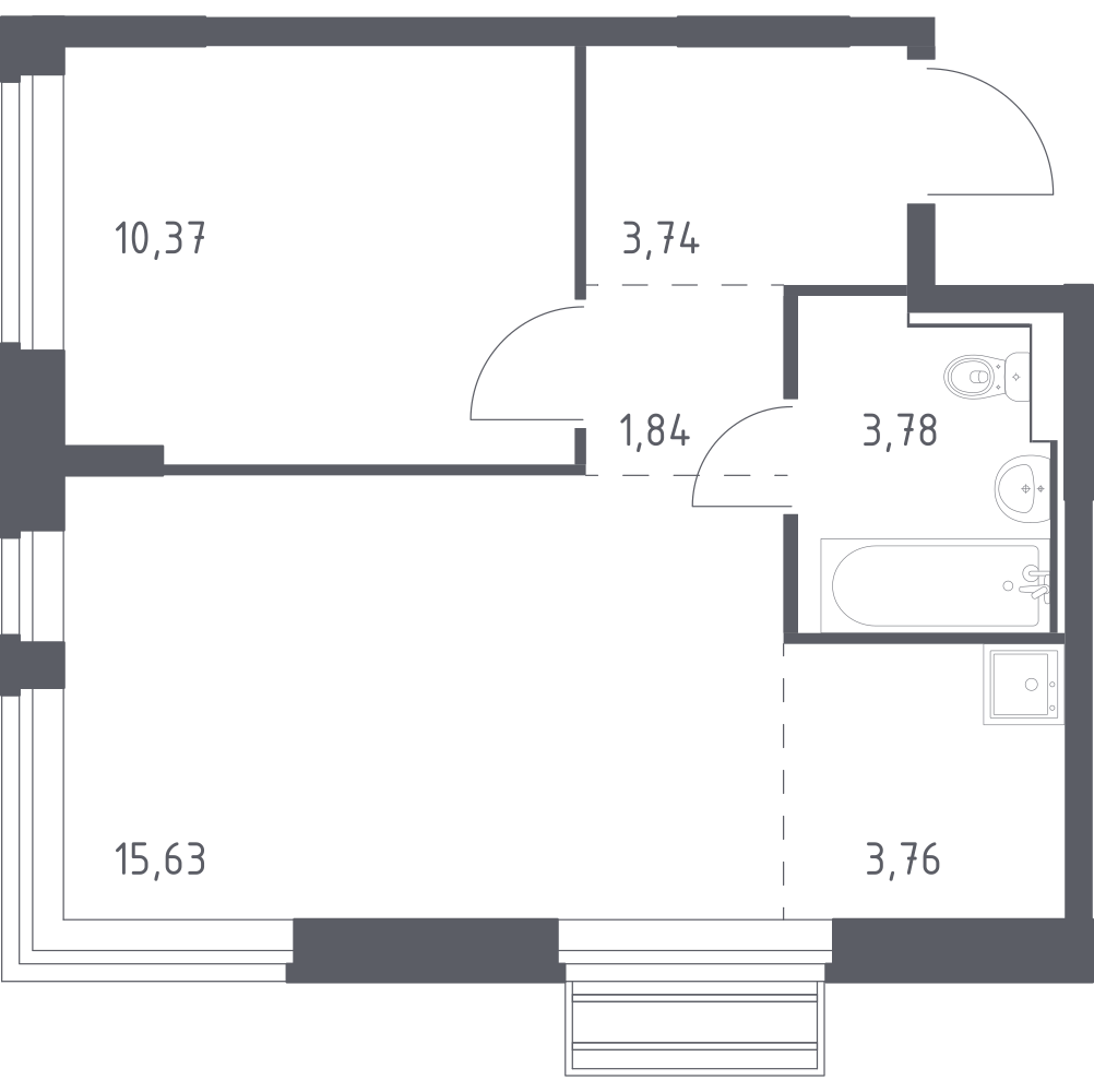Студия 39 м2 в ЖК Рублёвский Квартал корпус null этаж 5