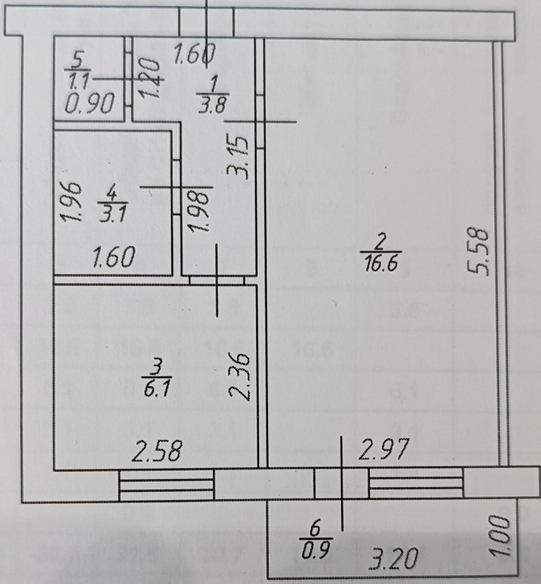 1-комнатная 30.7 м2 в ЖК undefined корпус null этаж 3