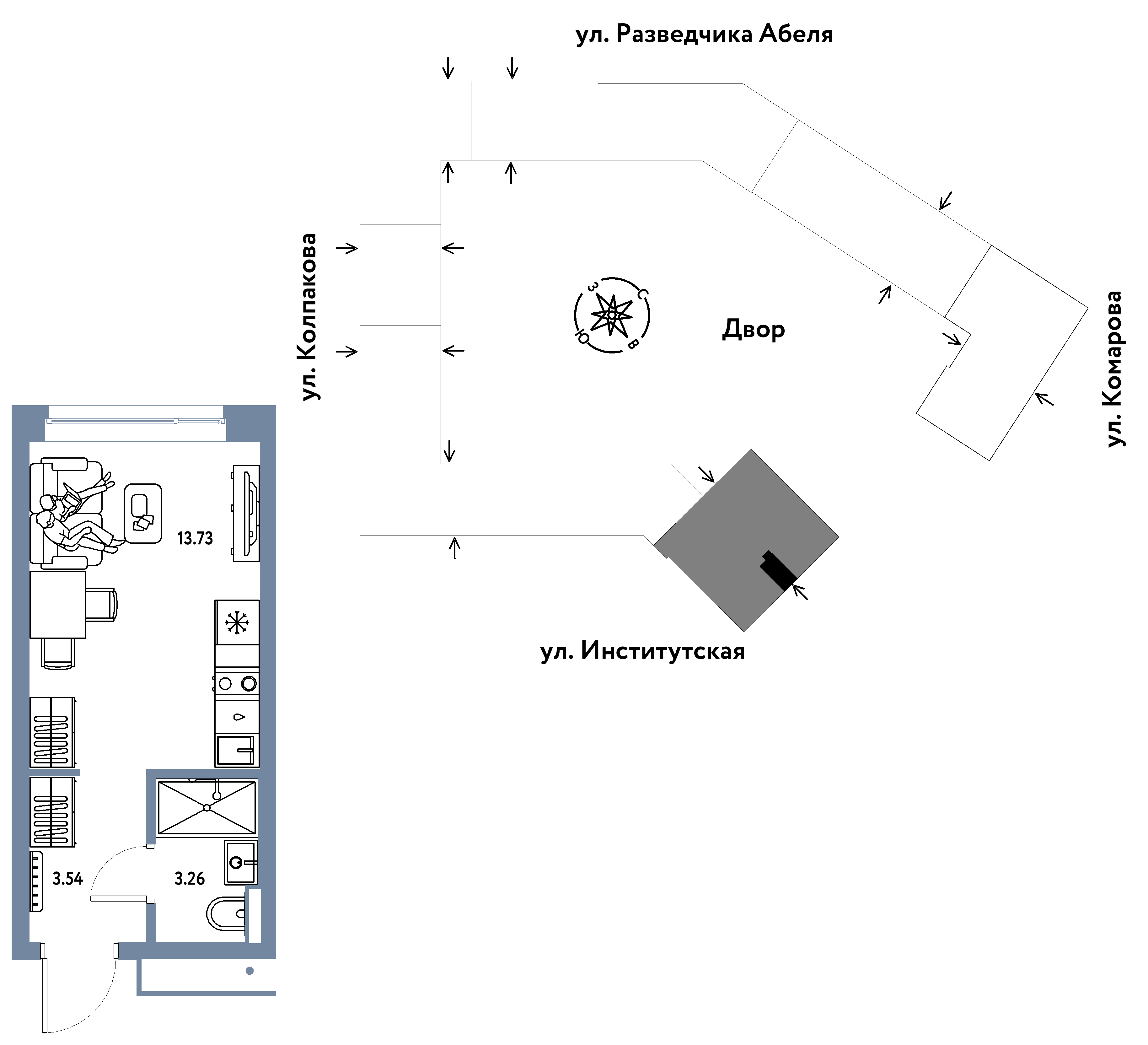 Студия 20 м2 в ЖК Страна.Парковая корпус null этаж 22