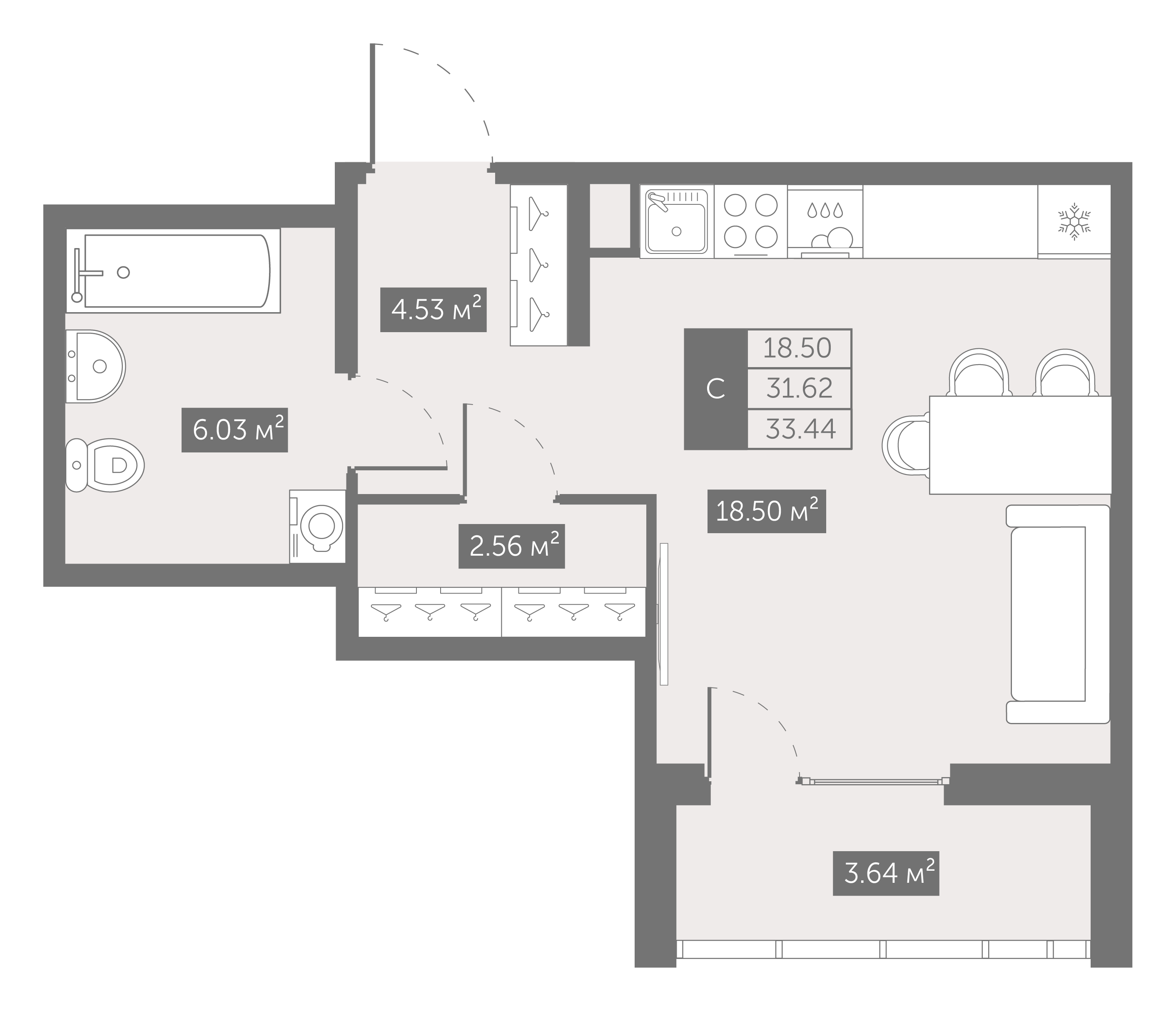Студия 33 м2 в ЖК UP-квартал Новый Московский корпус null этаж 1