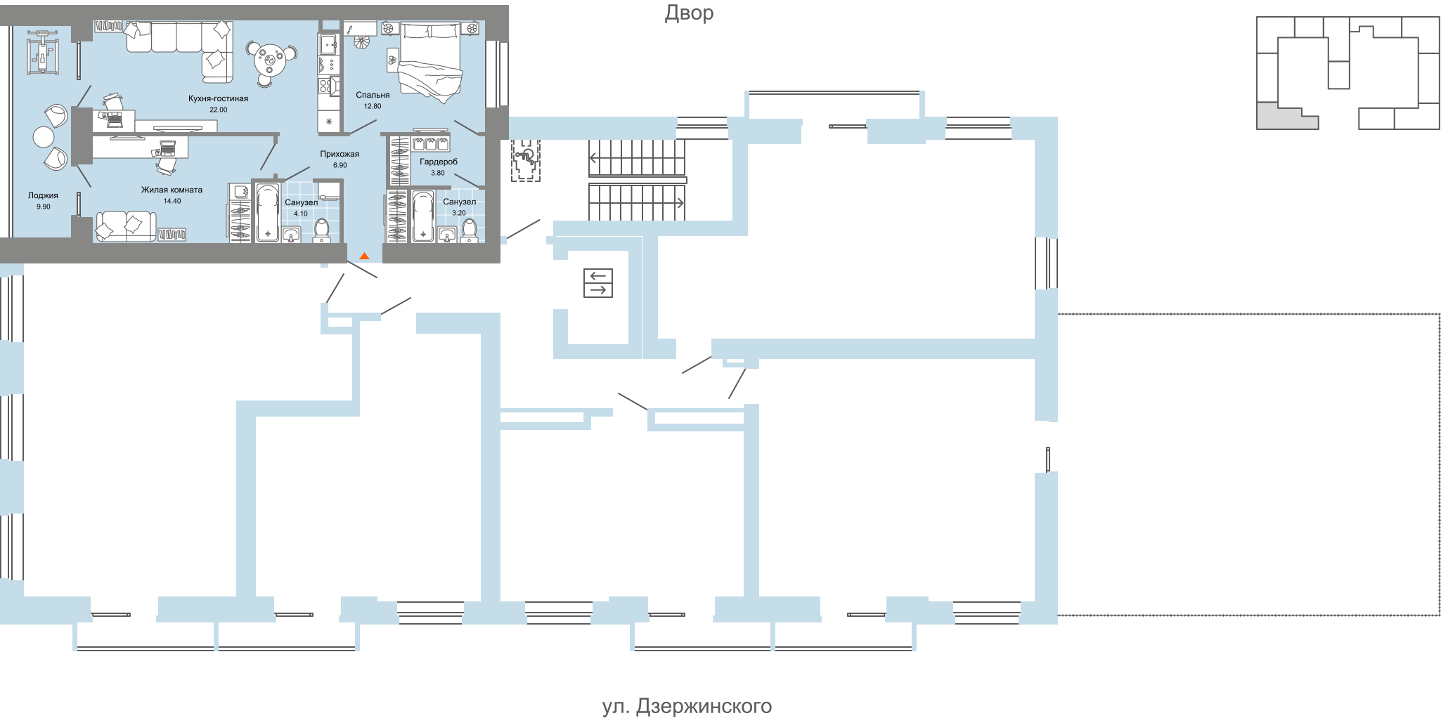 3-комнатная 72 м2 в ЖК Камаполис корпус null этаж 2