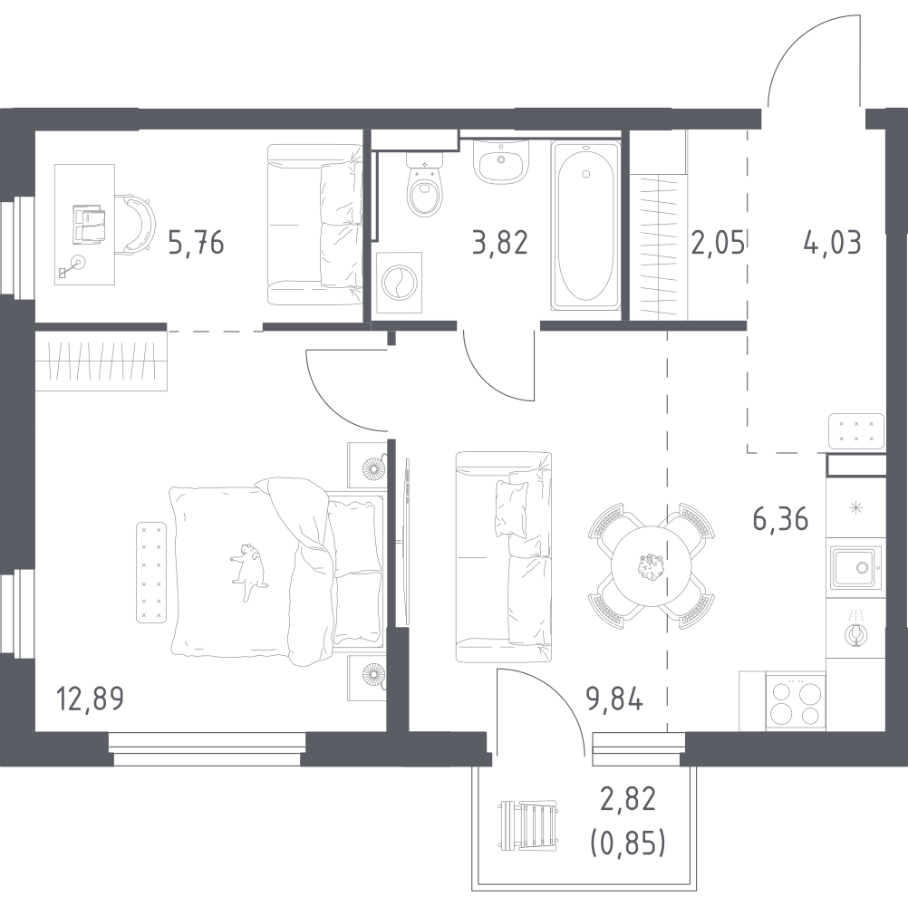 Студия 45 м2 в ЖК Донские Легенды корпус null этаж 8