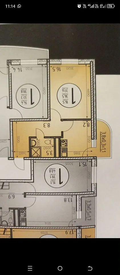 1-комнатная 39 м2 в ЖК undefined корпус null этаж 9