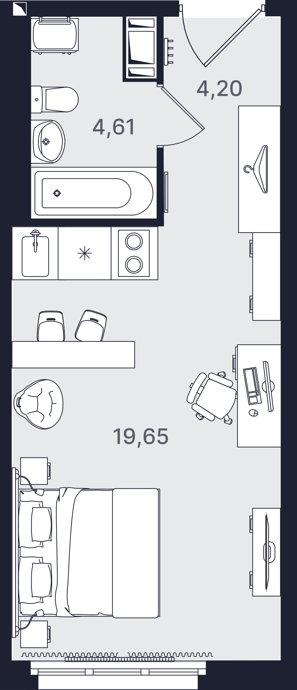 Студия 28 м2 в ЖК Про.Молодость корпус null этаж 15