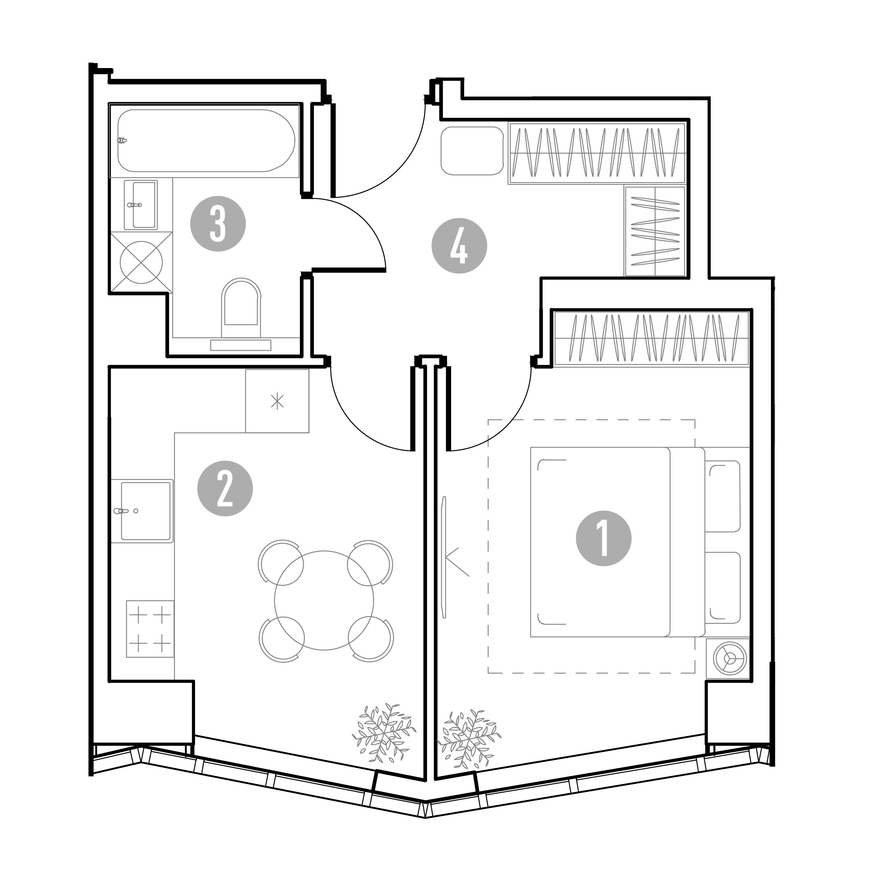 1-комнатная 33 м2 в ЖК UNO.Горбунова корпус null этаж 6