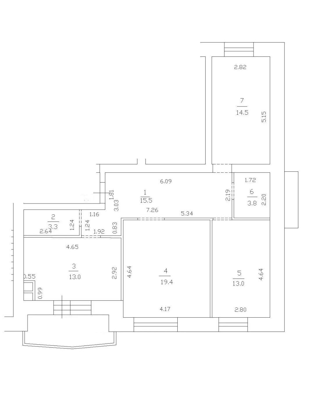 3-комнатная 82.5 м2 в ЖК undefined корпус null этаж 4