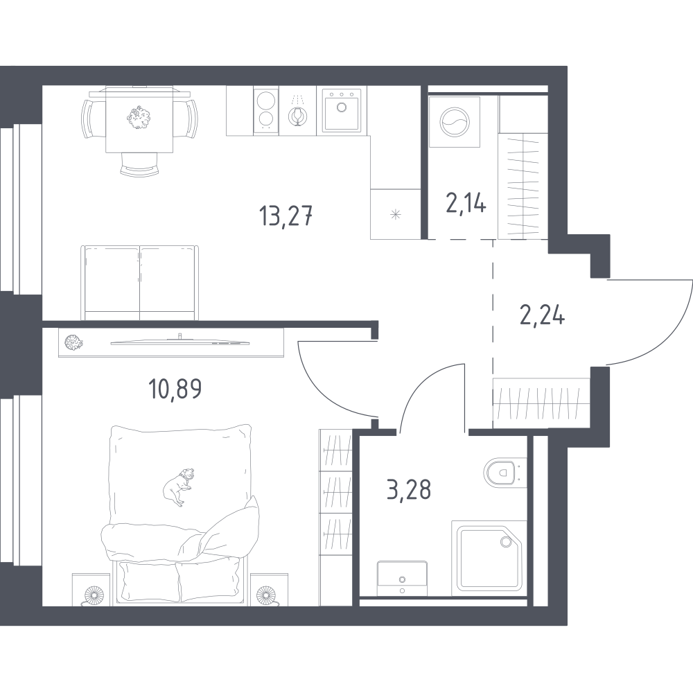 1-комнатная 31 м2 в ЖК Литературный Квартал корпус null этаж 10