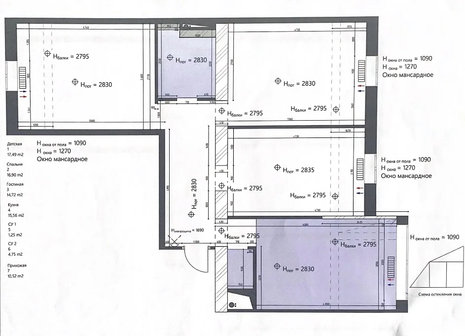 3-комнатная 71.6 м2 в ЖК undefined корпус null этаж 5