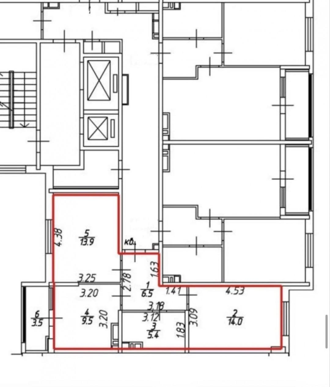 2-комнатная 49.3 м2 в ЖК undefined корпус null этаж 6