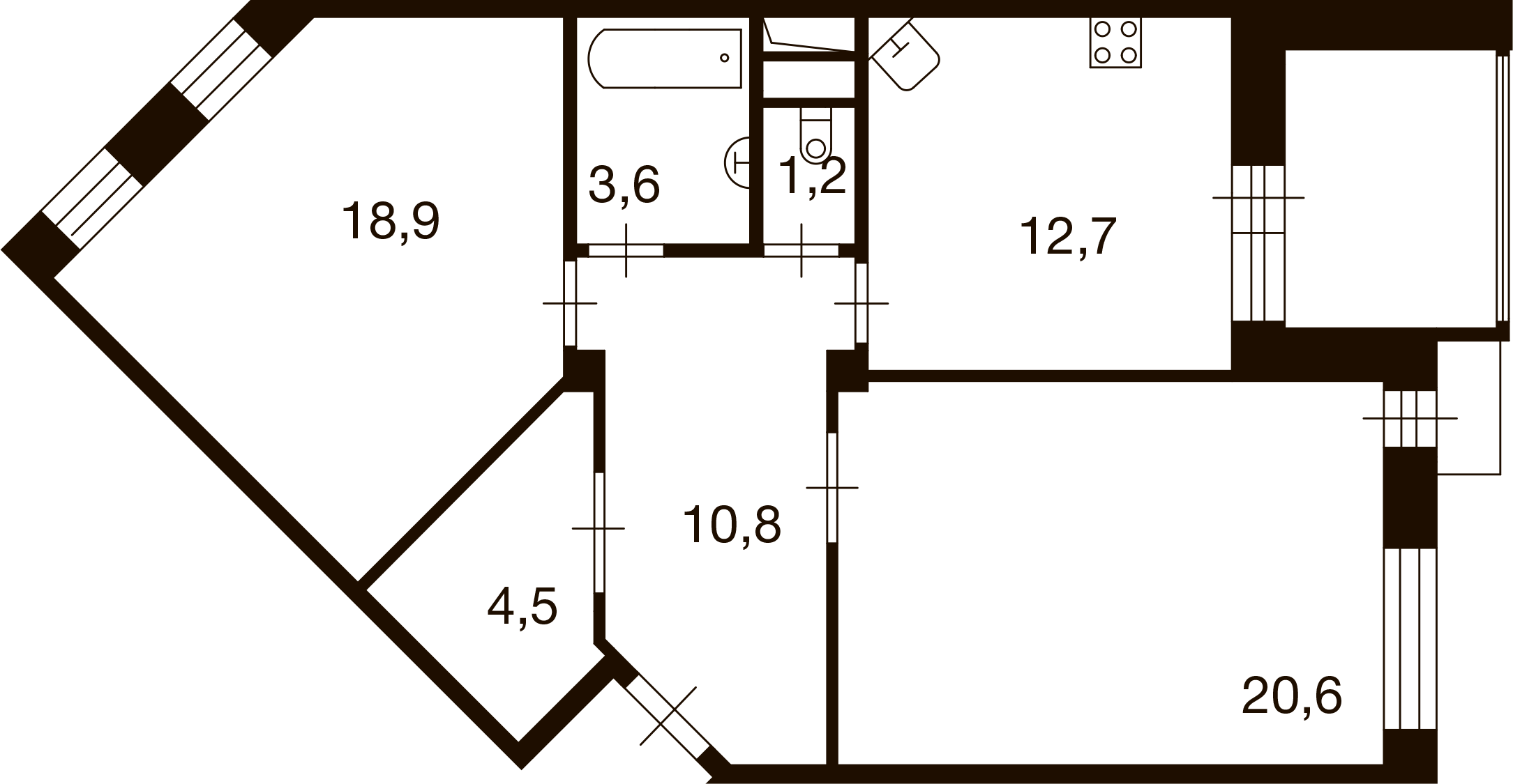 2-комнатная 72 м2 в ЖК Ново-Никольское корпус null этаж 3