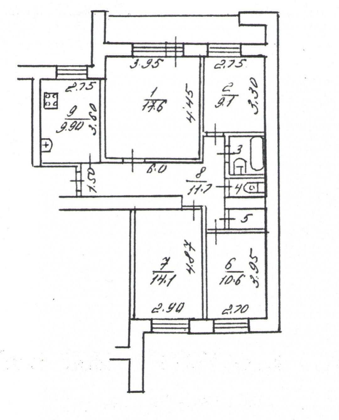 4-комнатная 78.4 м2 в ЖК undefined корпус null этаж 3