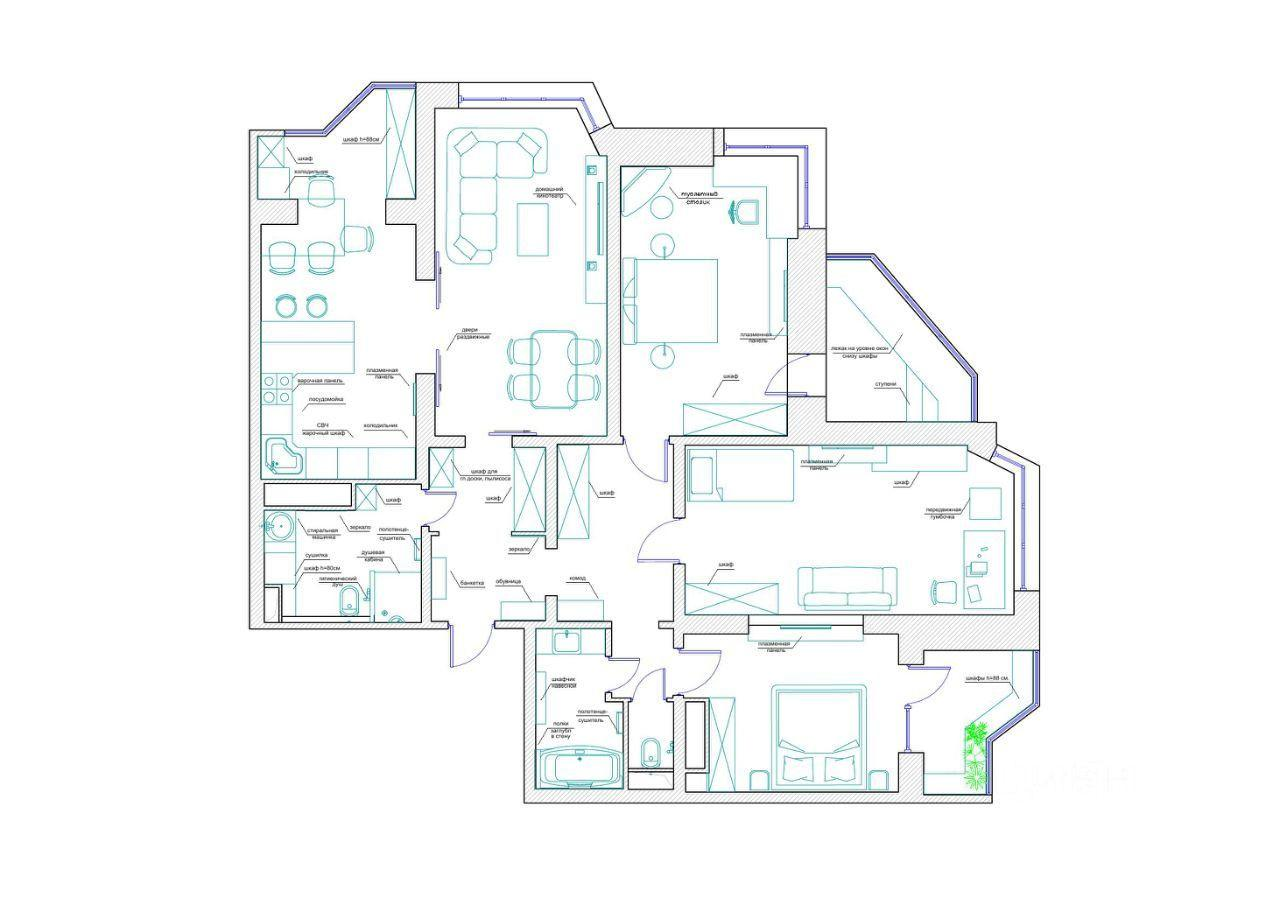 4-комнатная 117.6 м2 в ЖК undefined корпус null этаж 24