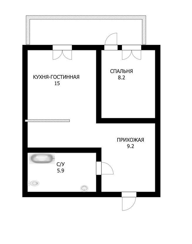1-комнатная 37.7 м2 в ЖК undefined корпус null этаж 9