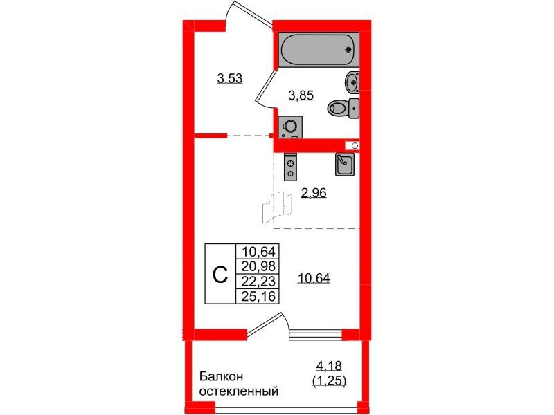 Студия 22 м2 в ЖК Консул корпус null этаж 8