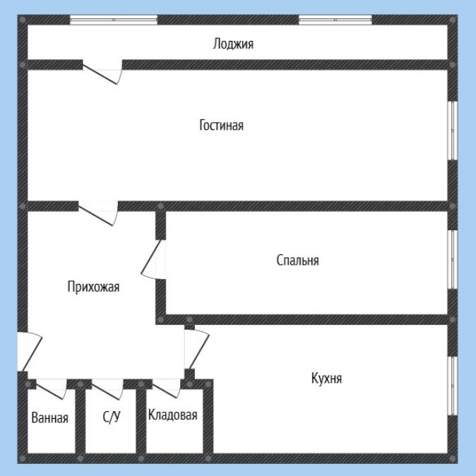 2-комнатная 55 м2 в ЖК undefined корпус null этаж 5