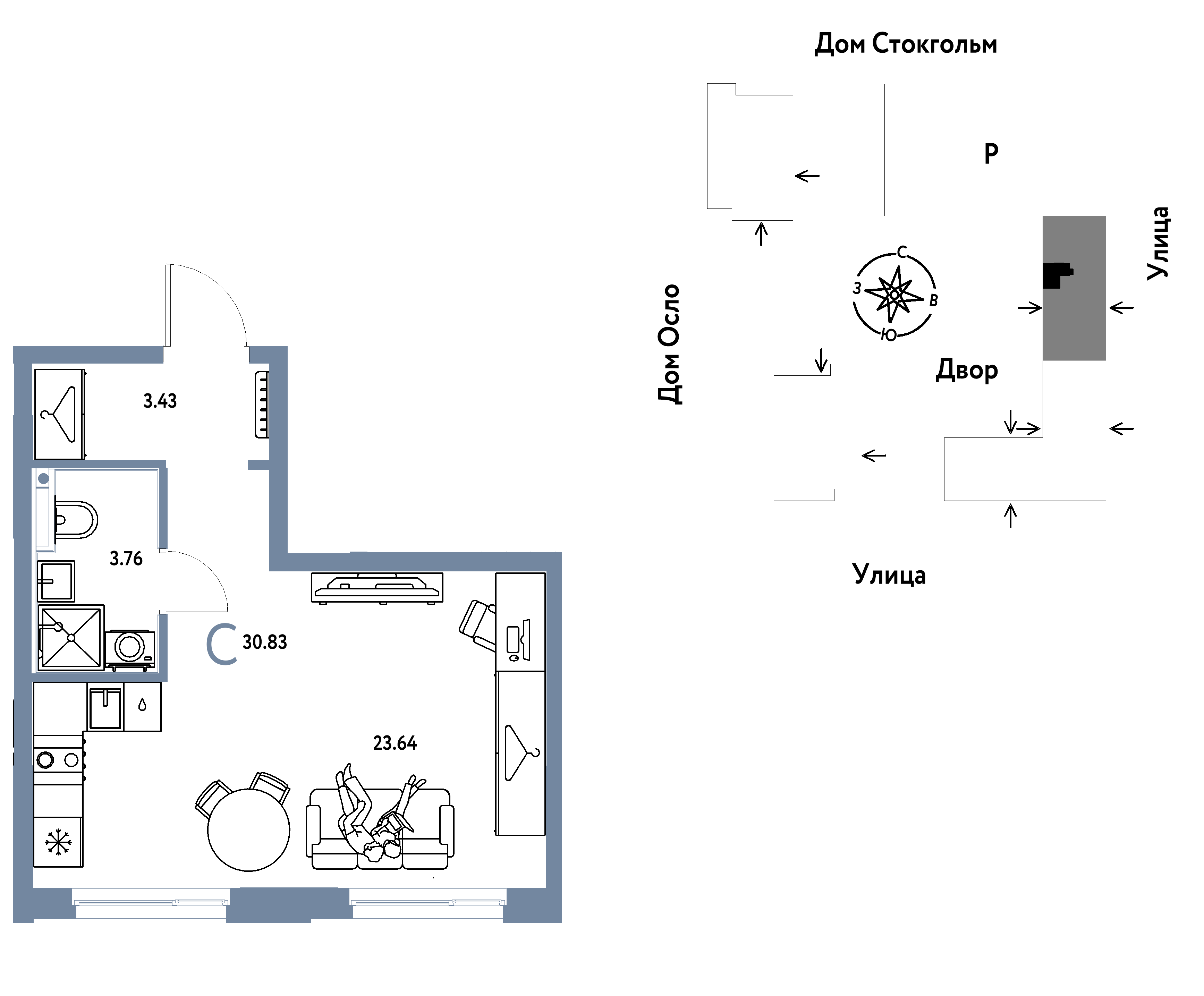 Студия 30 м2 в ЖК Европейский берег 2.0 корпус null этаж 15