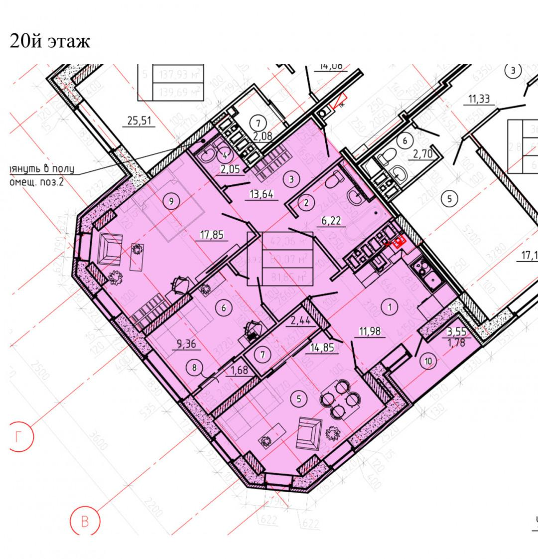 6-комнатная 227 м2 в ЖК undefined корпус null этаж 20