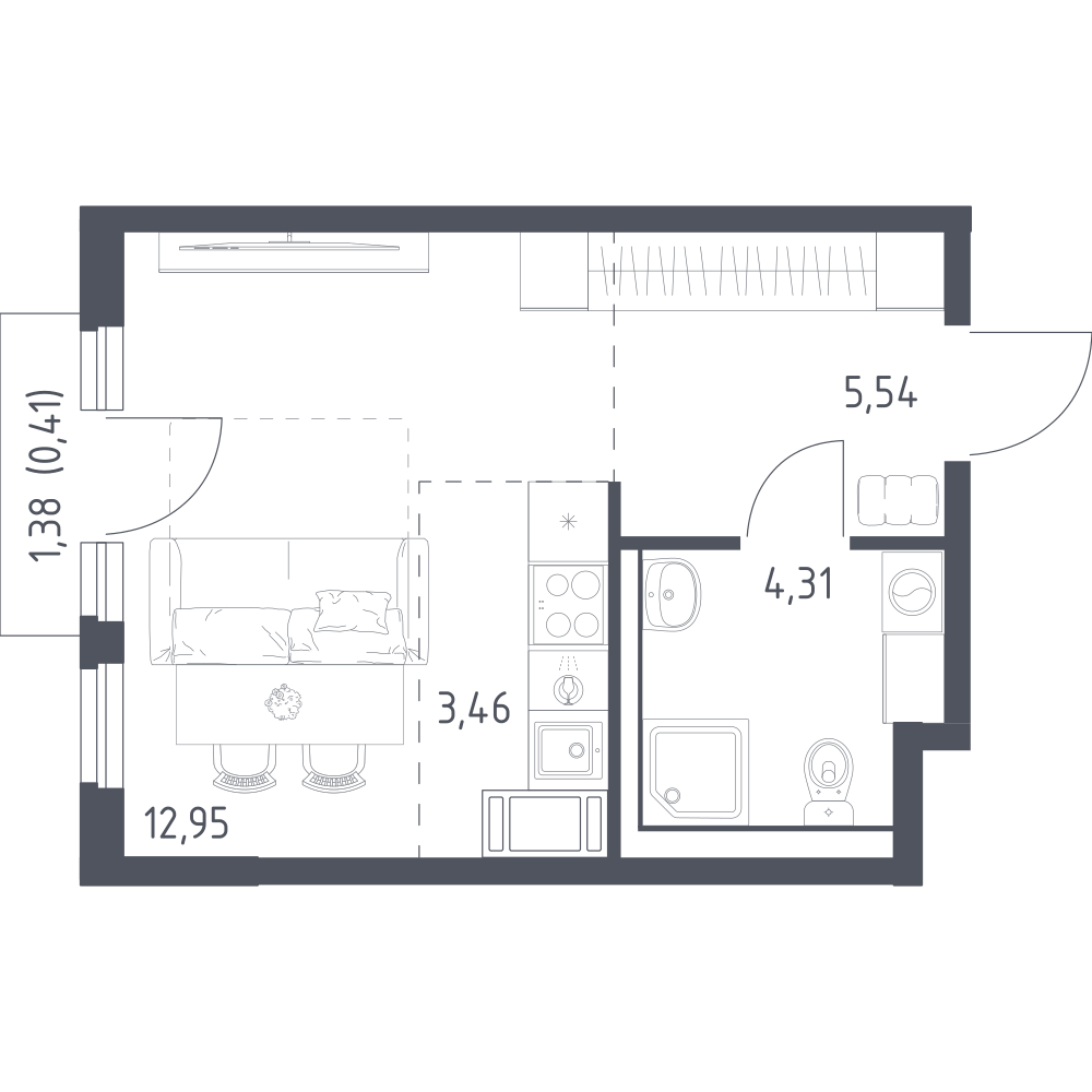 Студия 26 м2 в ЖК Новое Колпино корпус null этаж 10