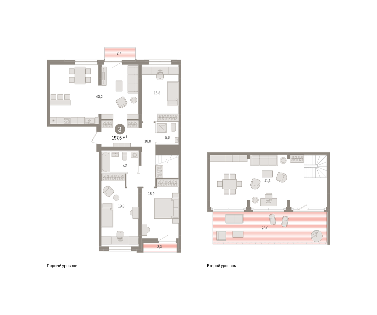 3-комнатная 197 м2 в ЖК Речной порт корпус null этаж 7