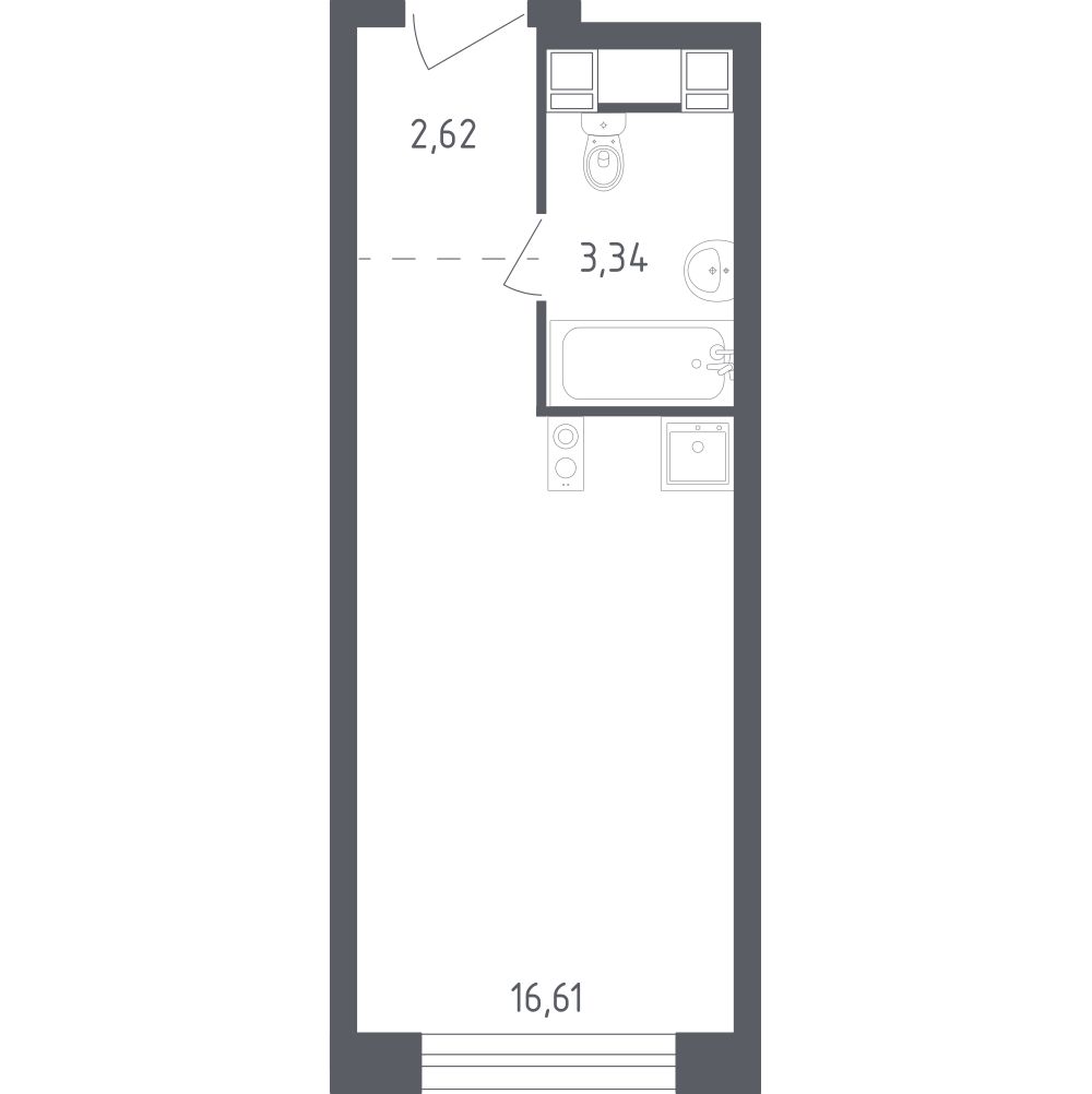 Студия 22 м2 в ЖК Пятницкое 58 корпус null этаж 12