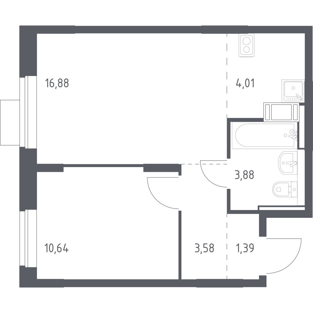 Студия 40 м2 в ЖК Пятницкие Луга корпус null этаж 5