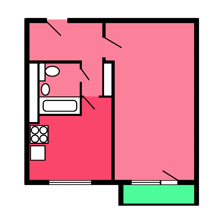 1-комнатная 37.8 м2 в ЖК undefined корпус null этаж 4