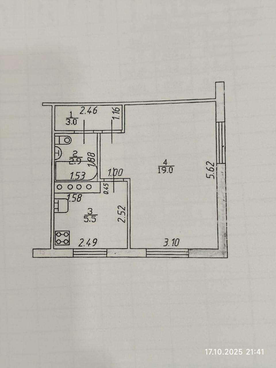1-комнатная 30.4 м2 в ЖК undefined корпус null этаж 1