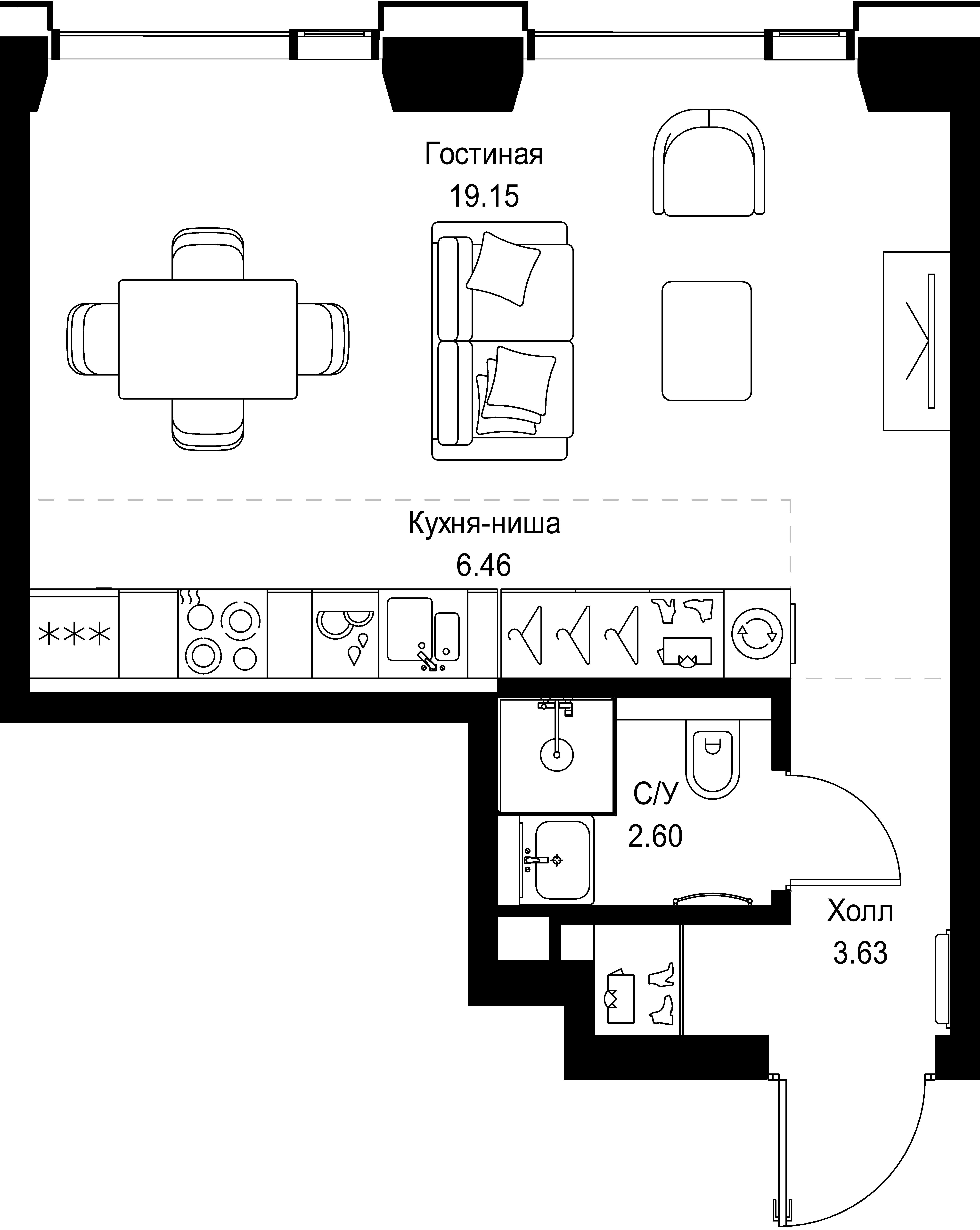 Студия 31 м2 в ЖК SET корпус null этаж 14