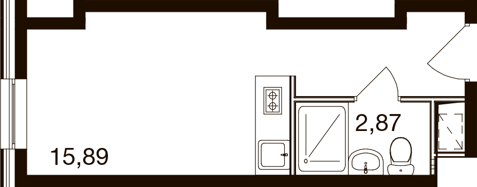 Студия 18 м2 в ЖК М1 Сколково корпус null этаж 17