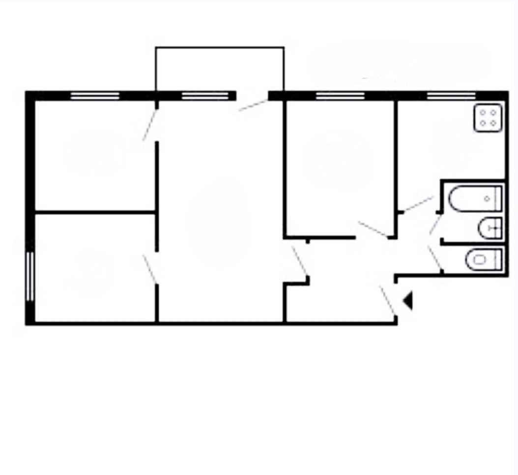 4-комнатная 58.4 м2 в ЖК undefined корпус null этаж 4