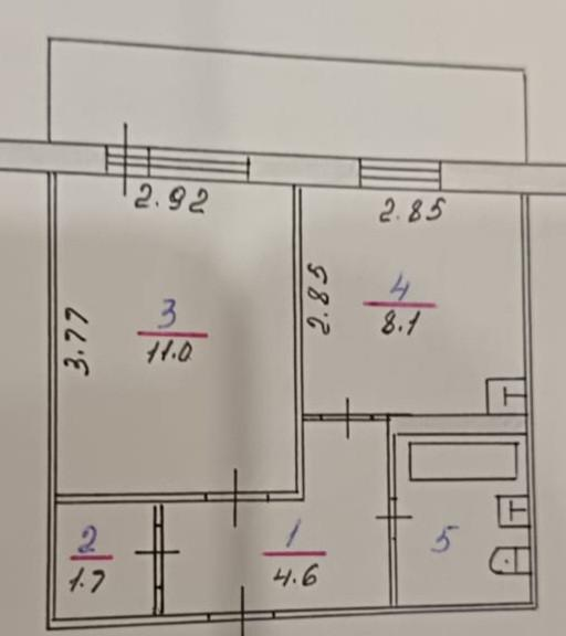 1-комнатная 28.8 м2 в ЖК undefined корпус null этаж 5