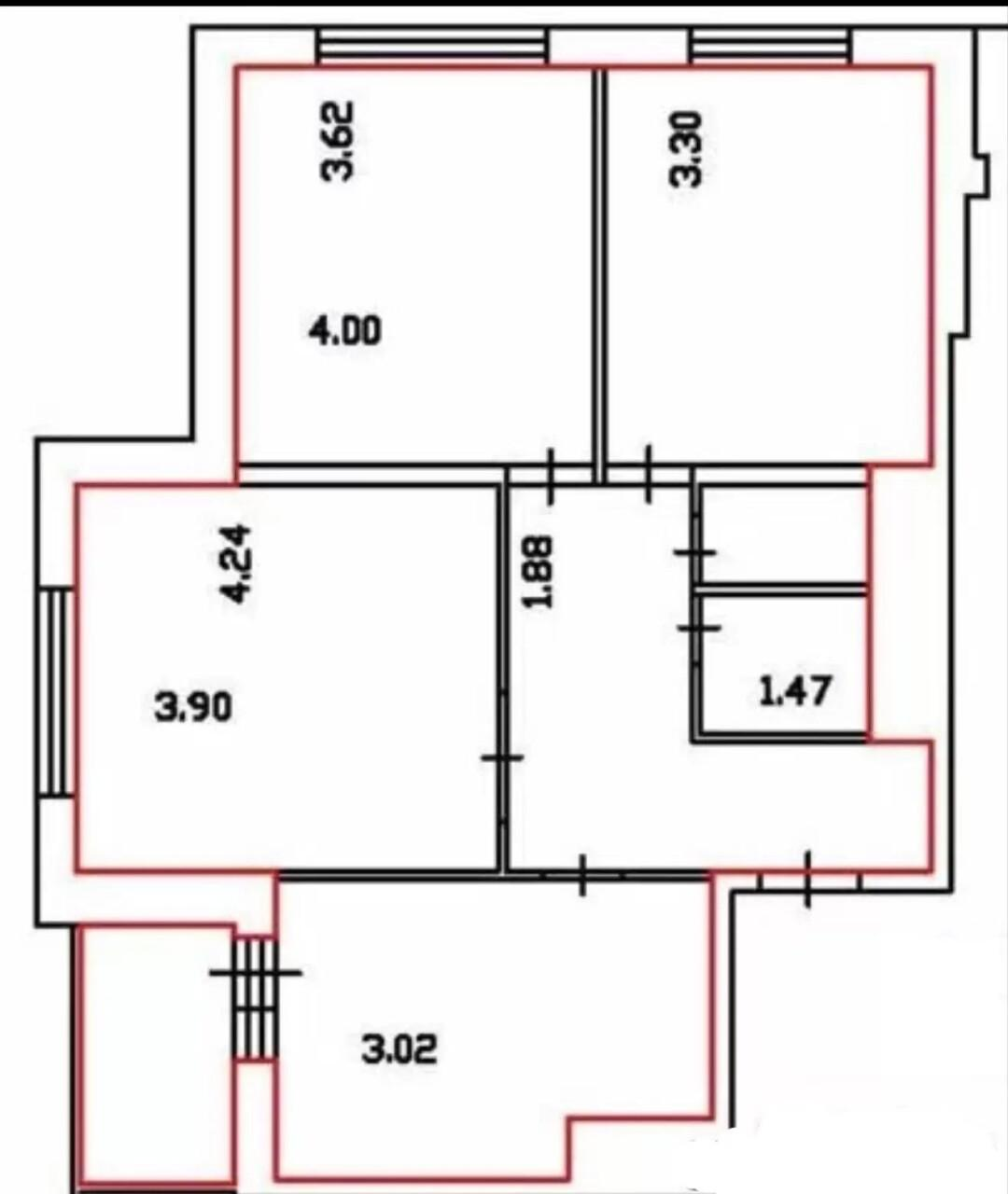 3-комнатная 71.2 м2 в ЖК undefined корпус null этаж 16