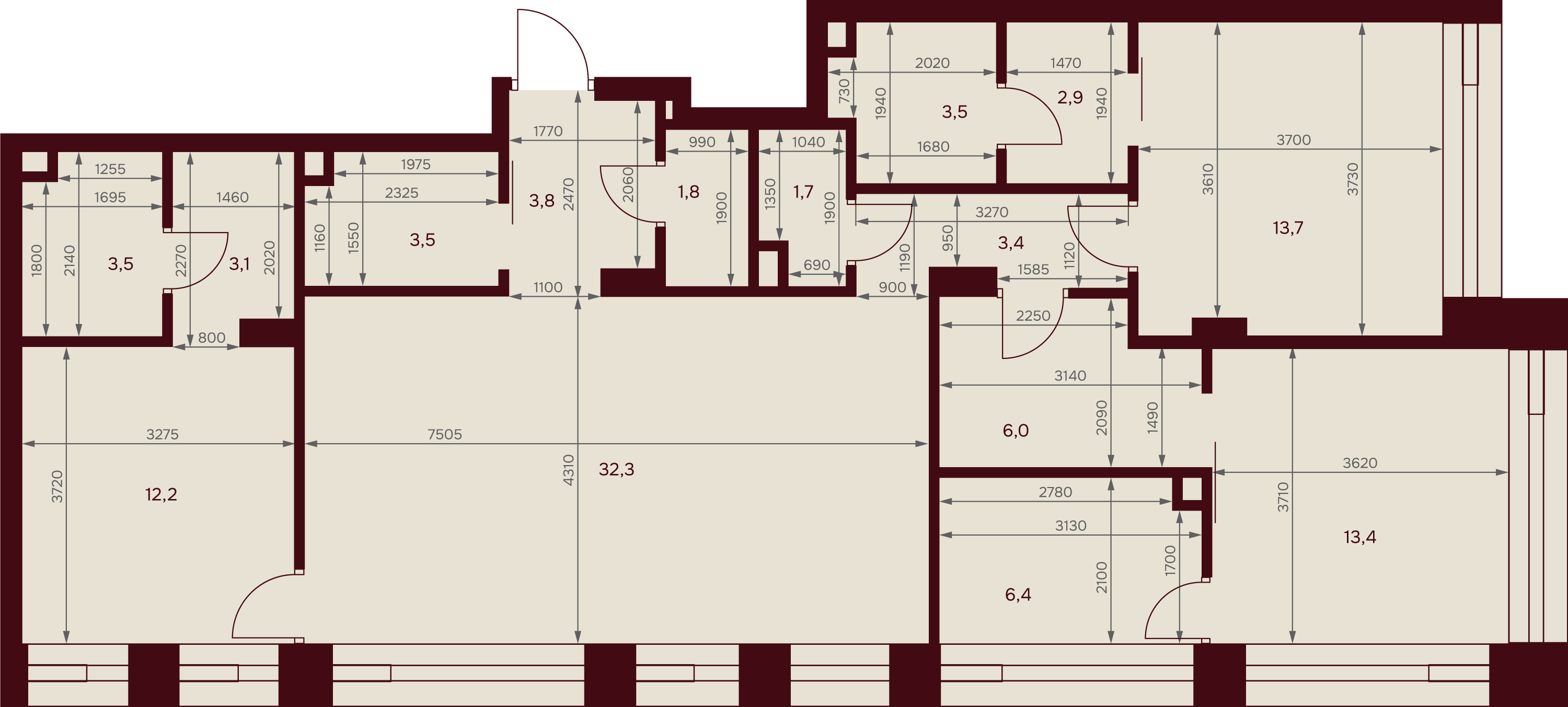 3-комнатная 111 м2 в ЖК Дом 7. Даниловский корпус null этаж 11