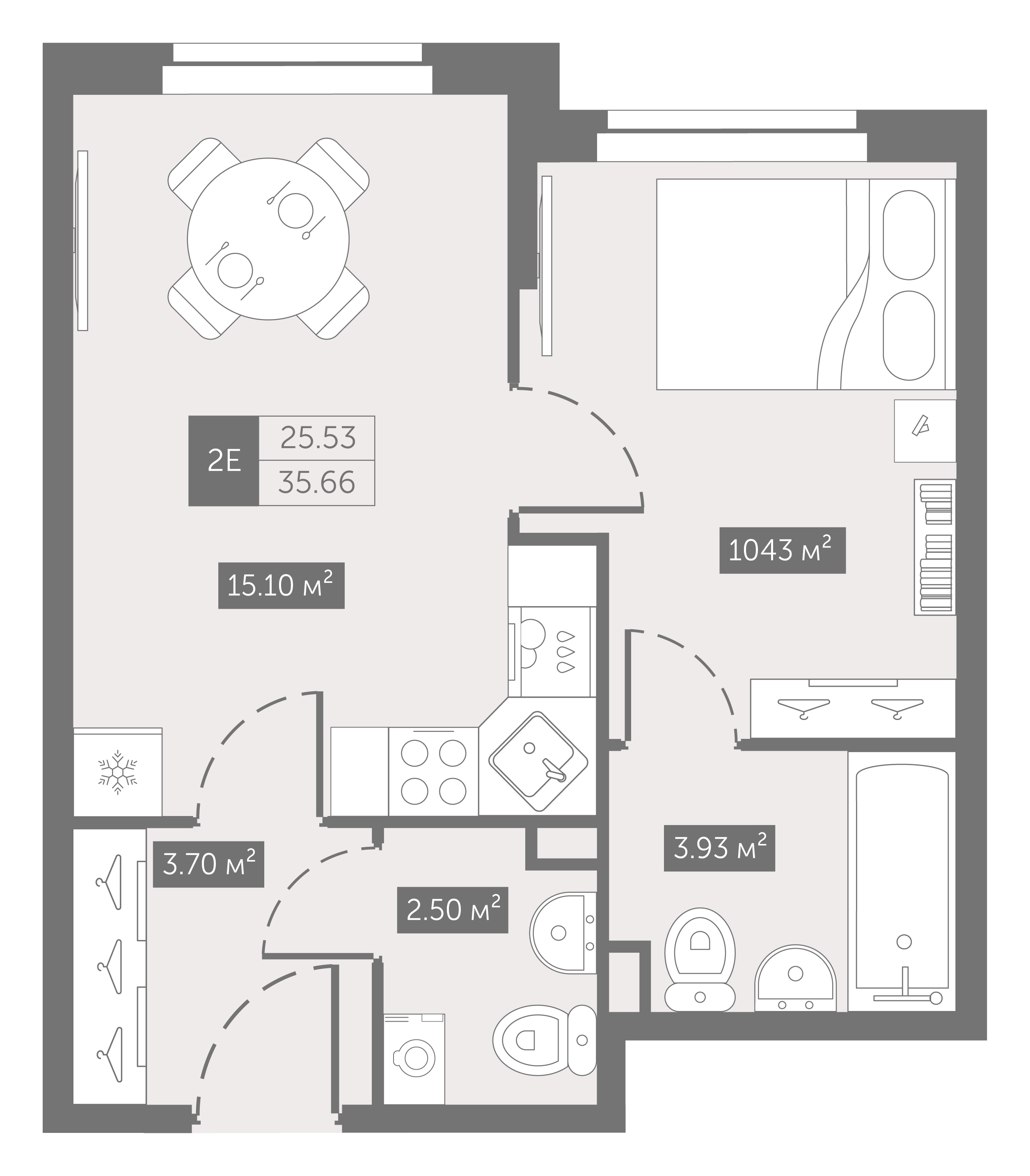 1-комнатная 35 м2 в ЖК  Zoom на Неве корпус null этаж 4