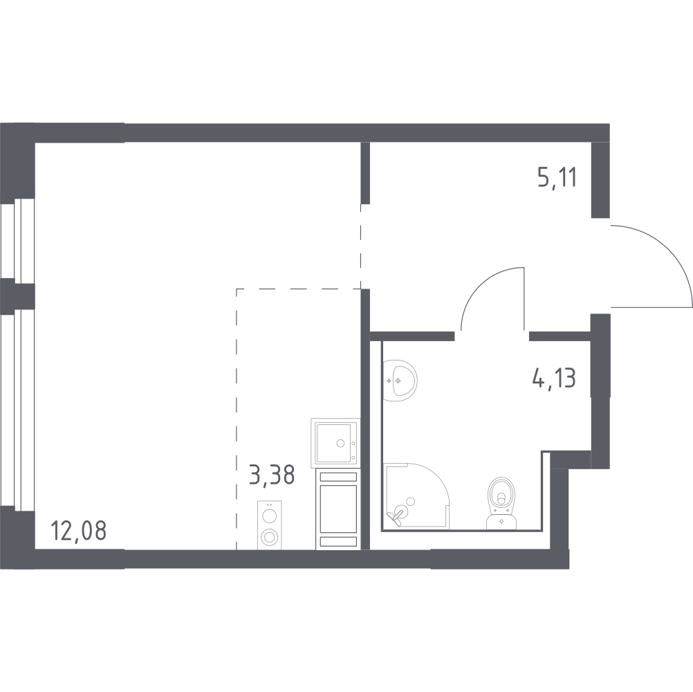 Студия 24 м2 в ЖК Новое Колпино корпус null этаж 11