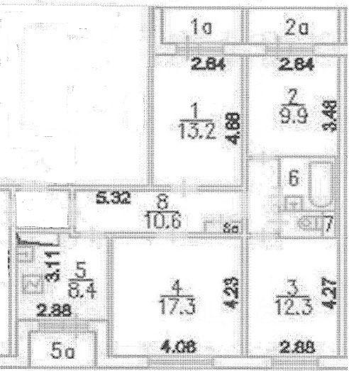 4-комнатная 76.1 м2 в ЖК undefined корпус null этаж 2