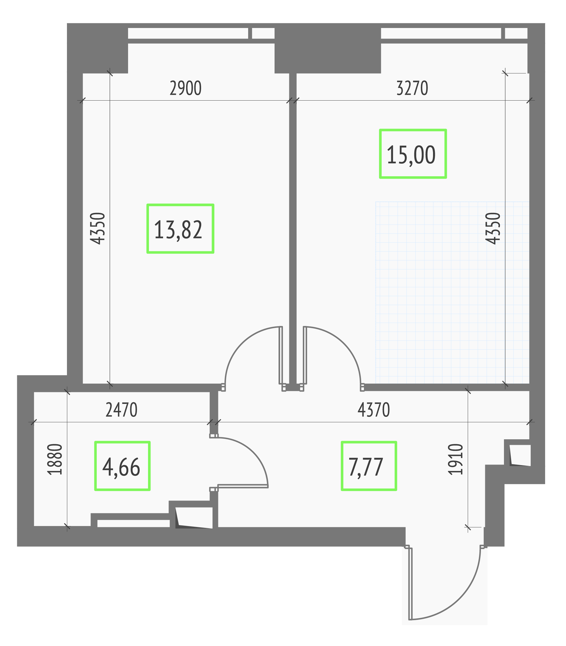 1-комнатная 41 м2 в ЖК Upside Towers корпус null этаж 27