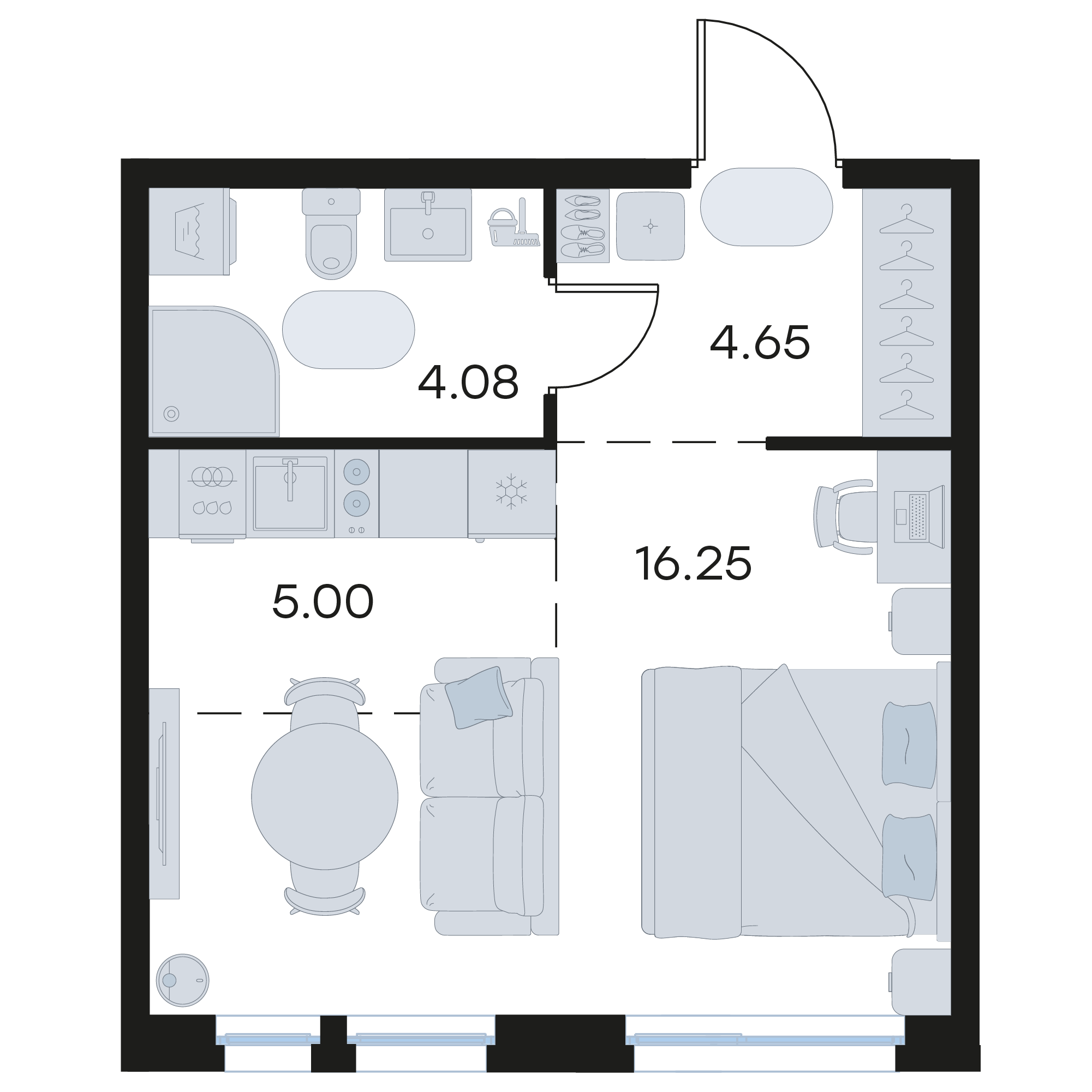 Студия 29 м2 в ЖК GloraX Октябрьский корпус null этаж 9