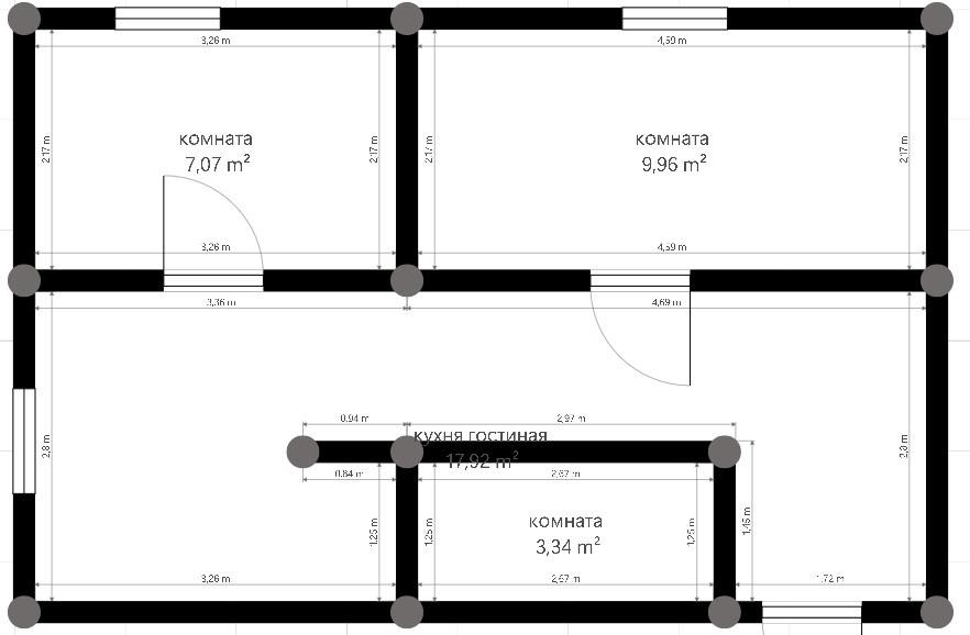 2-комнатная 39 м2 в ЖК undefined корпус null этаж 1