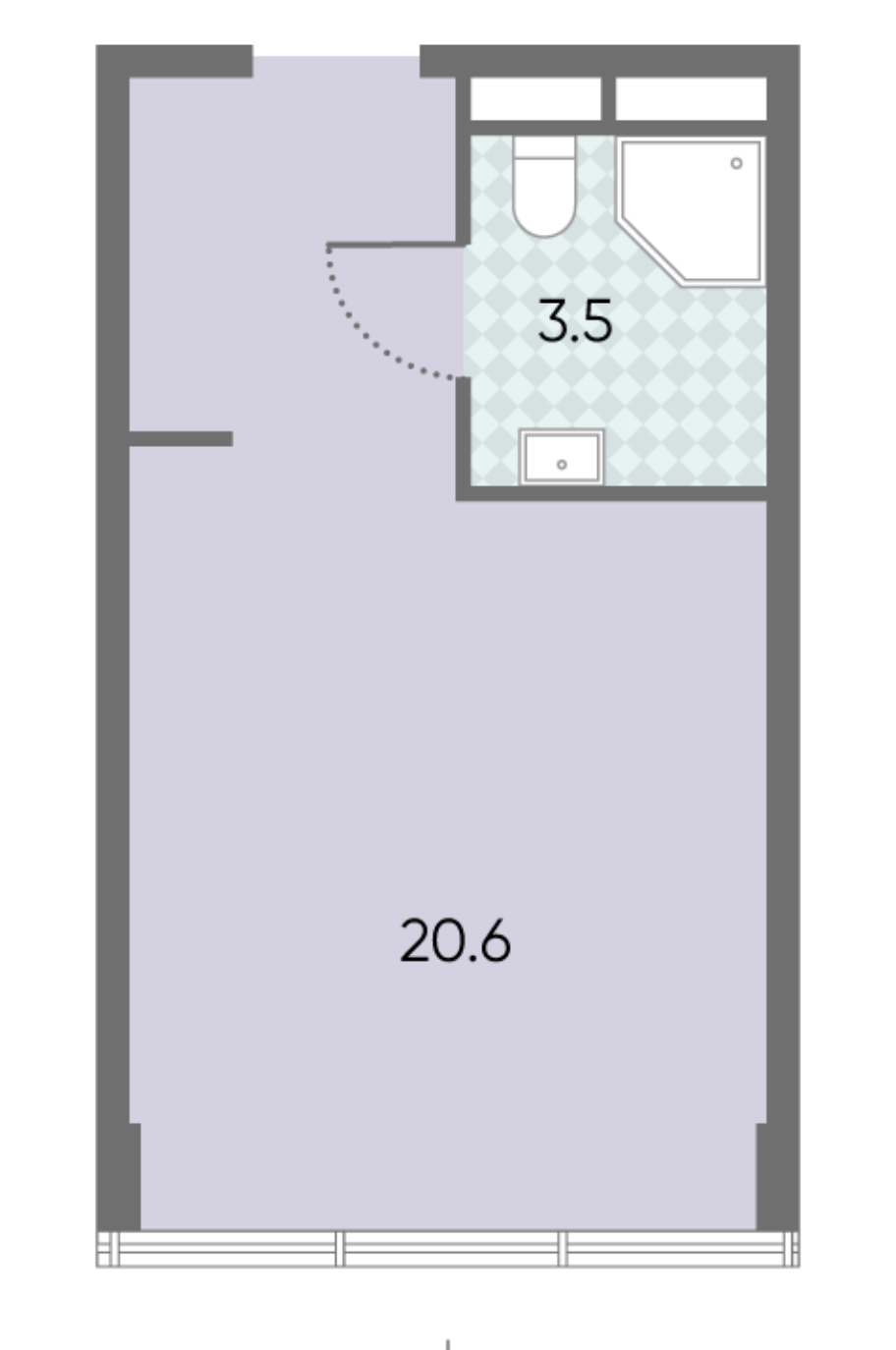 Студия 24.1 м2 в ЖК undefined корпус null этаж 4