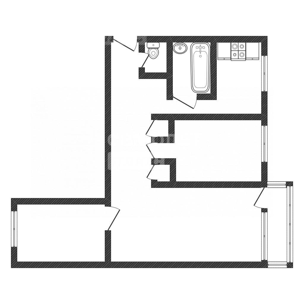 3-комнатная 59.1 м2 в ЖК undefined корпус null этаж 3