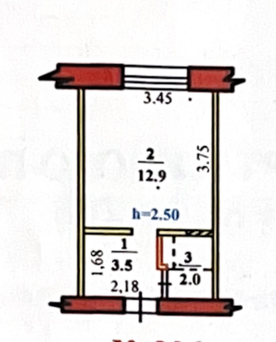 1-комнатная 18.4 м2 в ЖК undefined корпус null этаж 5